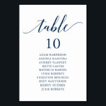 Wedding Dinner, Modern Guest Seating Chart Table Number<br><div class="desc">Wedding Dinner Guest Seating Table Chart Card,  Modern Classy romantic,  navy blue themed
Customise the text and / or remove and fill in with your wedding party themed.</div>