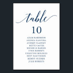 Wedding Dinner, Modern Guest Seating Chart Table Number<br><div class="desc">Wedding Dinner Guest Seating Table Chart Card,  Modern Classy romantic,  navy blue themed
Customise the text and / or remove and fill in with your wedding party themed.</div>