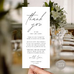 Wedding Dinner Party Place Setting Thank You Card<br><div class="desc">Share the love and show your appreciation to your guests, when they sit down at their seat and read this personalised white black charming thank you place card. It's a wonderful way to kick off your special day celebration! This card is sure to set the tone for an unforgettable event....</div>