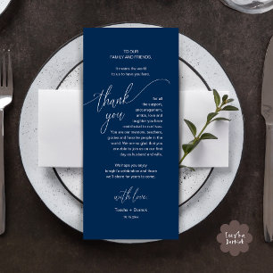 Wedding Dinner Place Setting Modern Thank You Card