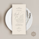 Wedding Dinner Place Setting Modern Thank You Card<br><div class="desc">Introducing the perfect finishing touch to your wedding reception - our elegant aesthetic cream grey Wedding Thank You Place Setting Cards, with card title "Thank you" ! Designed to express your heartfelt appreciation for each guest's presence on your special day, these cards are the ideal way to add a personal...</div>