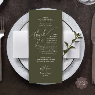 Wedding Dinner Place Setting Modern Thank You Card