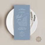 Wedding Dinner Place Setting Modern Thank You Card<br><div class="desc">Introducing the perfect finishing touch to your wedding reception - our elegant aesthetic dusty blue Wedding Thank You Place Setting Cards, with card title "Thank you" ! Designed to express your heartfelt appreciation for each guest's presence on your special day, these cards are the ideal way to add a personal...</div>