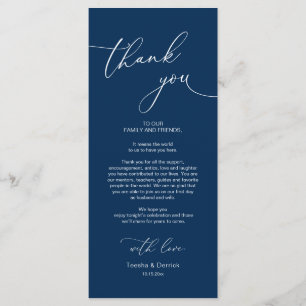 Wedding Dinner Place Setting Thank You Card