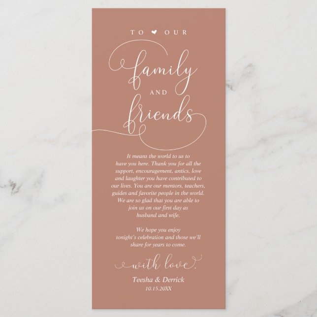 Wedding Dinner, Place Setting Thank You Card (Front)