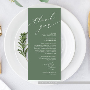 Wedding Dinner Place Setting Thank You Card