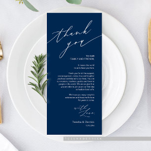 Wedding Dinner Place Setting Thank You Card