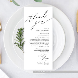 Wedding Dinner Place Setting Thank You Card