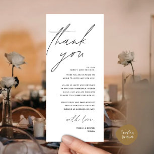 Wedding Dinner Place Setting Thank You Card