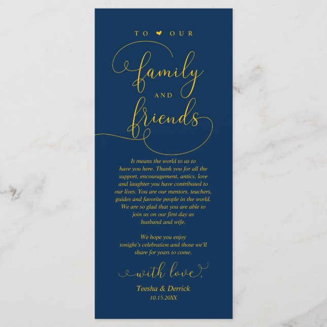 Wedding Dinner, Place Setting Thank You Card (Front)