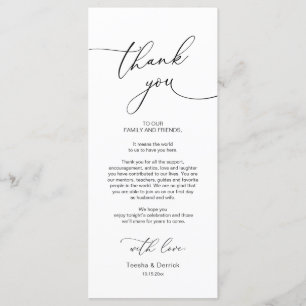 Wedding Dinner Place Setting Thank You Card