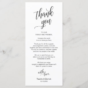 Wedding Dinner, Place Setting Thank You Cards
