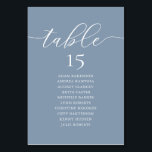 Wedding Dinner, Romance Guest Seating Chart, Table Number<br><div class="desc">Wedding Dinner Guest Seating Table Chart Card,  Modern Romance Dusty Blue themed.
Customise the text and / or remove and fill in with your wedding party themed.</div>