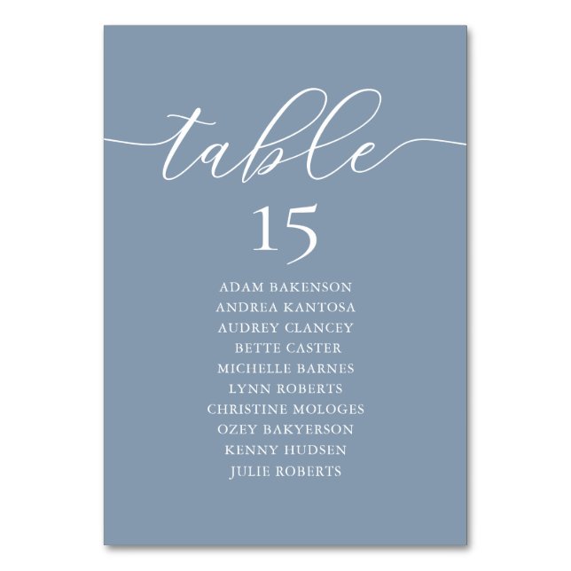 Wedding Dinner, Romance Guest Seating Chart, Table Number (Front)