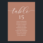 Wedding Dinner, Romance Guest Seating Chart, Table Number<br><div class="desc">Wedding Dinner Guest Seating Table Chart Card,  Modern Romance terracotta earthy brown themed.
Customise the text and / or remove and fill in with your wedding party themed.</div>