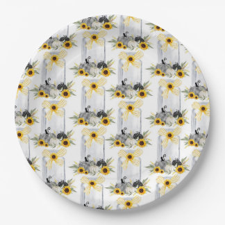Wedding Dinnerware Reception Rustic Sunflowers