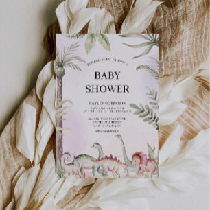 Wedding Dinosaur Baby Shower  Invitation