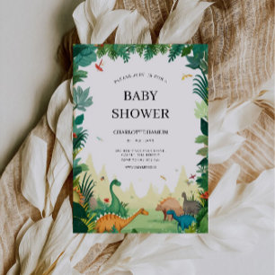 Wedding Dinosaur Baby Shower Invitation