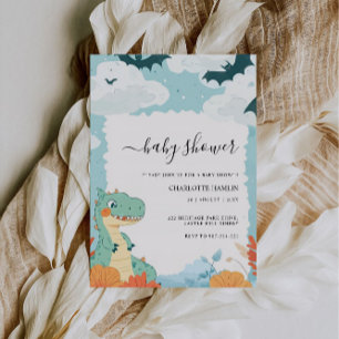 Wedding Dinosaur Baby Shower  Invitation