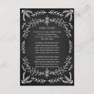 Wedding Direction Cards Vintage Chalkboard