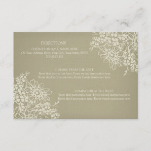 Wedding Direction Cards Vintage Floral