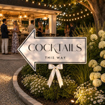 Wedding Directional Arrow Yard Sign Cocktails