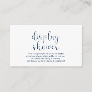 Wedding Display Shower, Minimal, Navy blue, Enclosure Card
