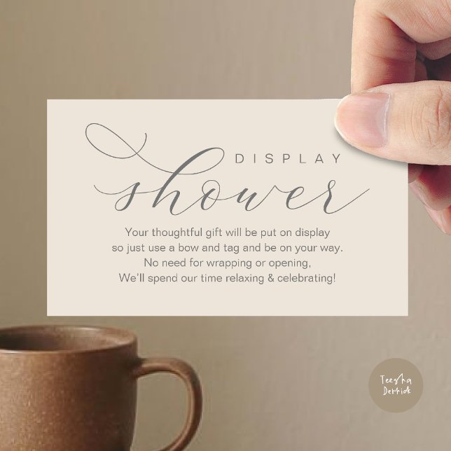 Wedding Display Shower, Modern elegance minimal Enclosure Card (Wedding Display Shower, Modern elegance Bridal Enclosure Card Romantic Cream Grey)