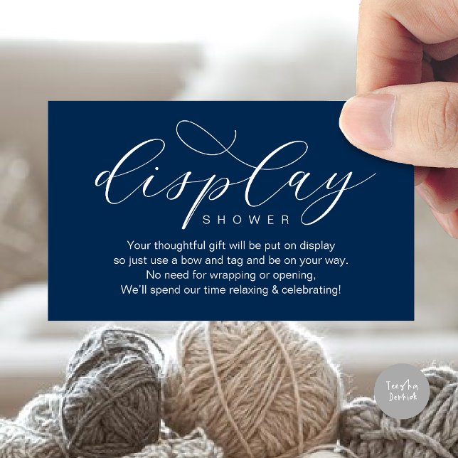Wedding Display Shower, Modern Elegant Minimalist Enclosure Card (Wedding Display Shower, Modern elegance Bridal Enclosure Card Romantic Classy Navy Blue)