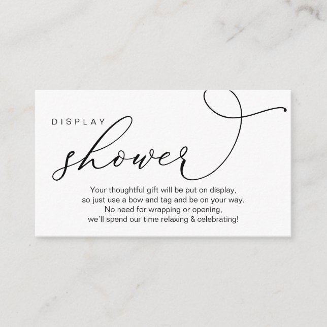 Wedding Display Shower, Modern Romantic Enclosure Card (Front)