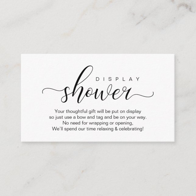Wedding Display Shower, Modern Romantic Enclosure Card (Front)