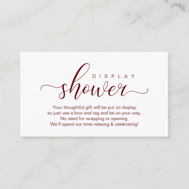 Wedding Display Shower, Modern Romantic Enclosure Card (Front)