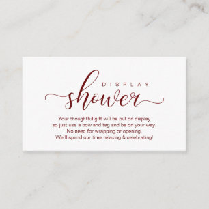 Wedding Display Shower, Modern Romantic Enclosure Card