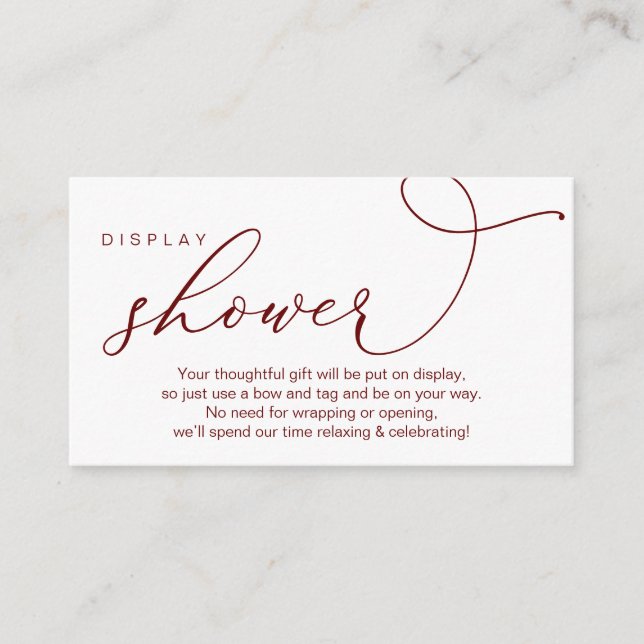 Wedding Display Shower, Modern Romantic Enclosure Card (Front)