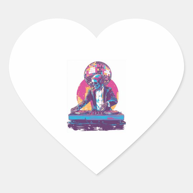 Wedding DJ Skull � Funny Formal Party Skeleton Heart Sticker (Front)