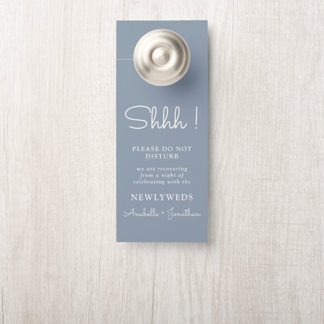 Wedding Do Not Disturb Dusty Blue Door Hanger (On Knob)