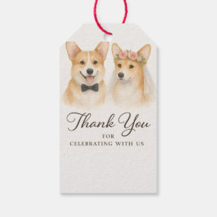 Wedding Dog Lovers Corgi Bride And Groom Thank You Gift Tags
