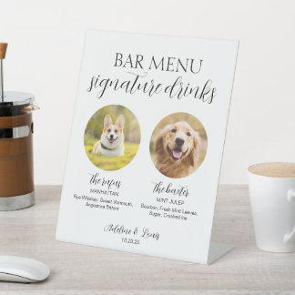 Wedding Dog Signature Drink Pedestal Sign 8x10  