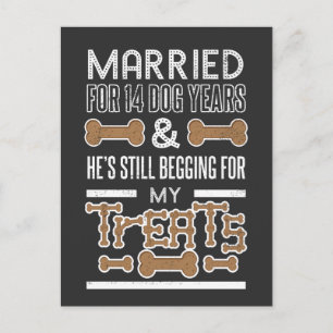 Wedding Dog Years 2nd Wedding Anniversary Postcard