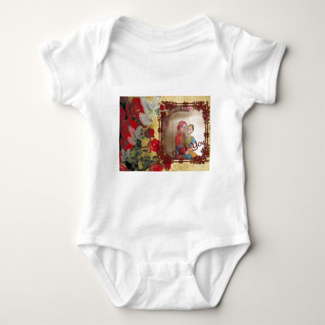 Wedding Doll Portrait Graphic Art Print Baby Bodysuit (Front)