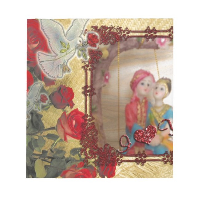 Wedding Doll Portrait Graphic Art Print Notepad (Front)