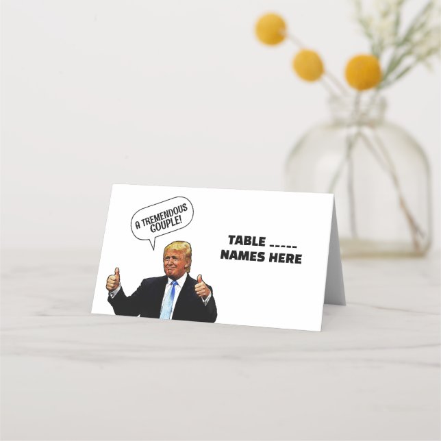 WEDDING DONALD TRUMP FOLDED PLACE CARDS (Front)