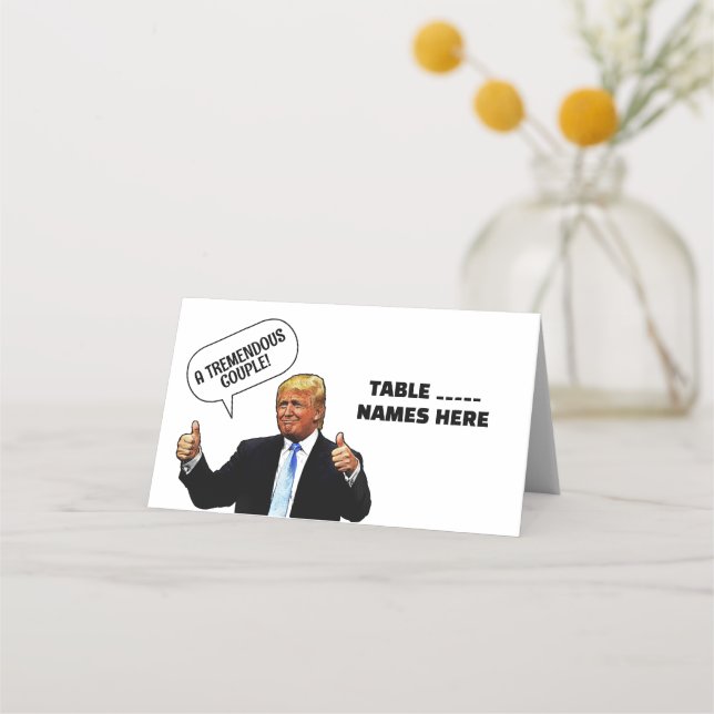 WEDDING DONALD TRUMP FOLDED PLACE CARDS (Front)