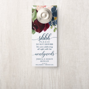 Wedding Door Hanger - Do Not Disturb - Burgundy