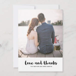Wedding Dots Love and Thanks Photo Thank You Card