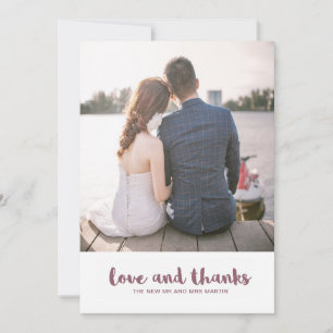 Wedding Dots Love and Thanks Photo Thank You Card