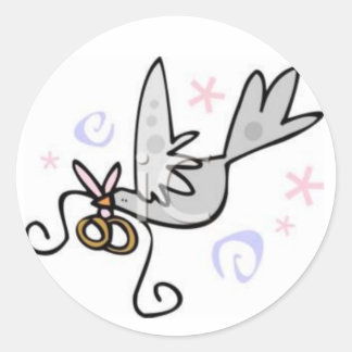 Wedding Dove Classic Round Sticker