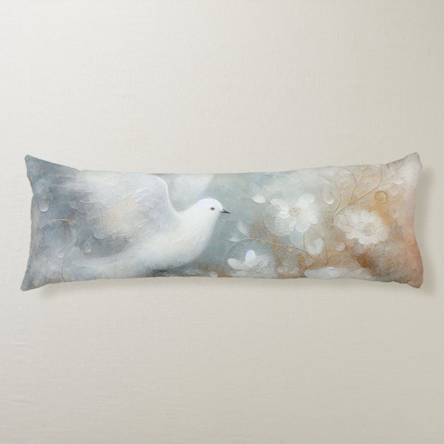 Wedding Dove Floral Body Pillow (Front)