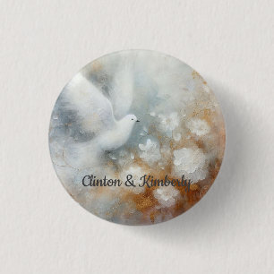 Wedding Dove Floral Button - Customisable