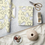 Wedding Doves and Hearts Light Yellow Seamless Wrapping Paper<br><div class="desc">"Wedding Doves and Hearts Light Yellow Seamless Wrapping Paper" offers a sophisticated and timeless design of wedding doves,  ideal for wrapping gifts with a touch of grace and love for the special day.</div>